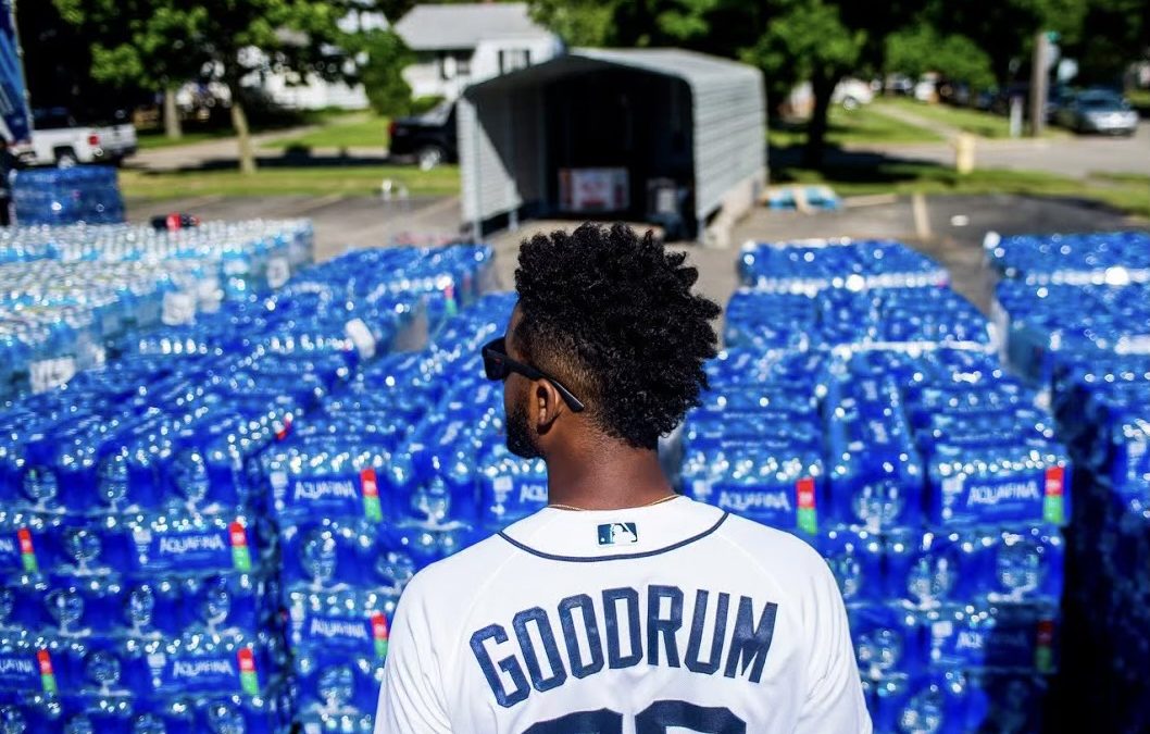 Detroit Tigers Player Niko Goodrum Donates 275 Cases Of Water To Flint Community
