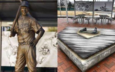 Arrest Made In Case Of Stolen, Damaged and Burned Jackie Robinson Statue