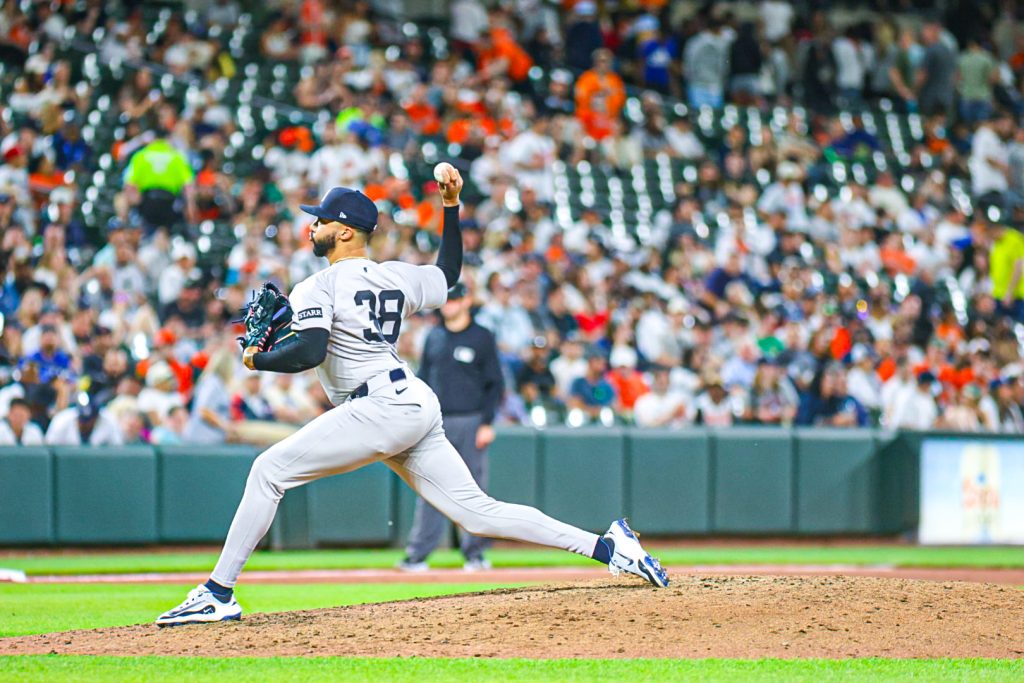 Devin Williams has temporarily lost his closer's role with the NY Yankees after struggling. (Photo by Joy Washington for MLBbro.com)
