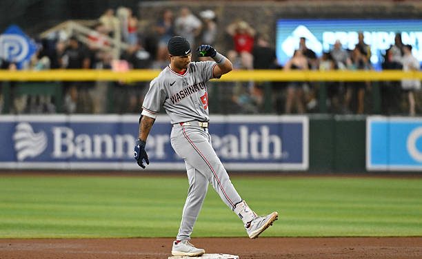 Washington’s Daylen Lile doubled, tripled and had 2 RBI as the Nationals scored 9 runs in the 1st inning before a single out was recorded. They went on to beat the Diamondbacks, 11-7, on Saturday.