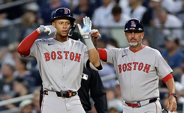 Kristian Campbell eats after collecting a pair of RBI-singles for the Red Sox on Saturday In 10-7 win over NY Yankees