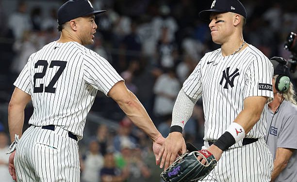 Giancarlo Stanton (l.) homered twice while Aaron Judge (r.) only knocked it out one time; but their dingers accounted for 7 of the Yankees runs in their 8-4, Friday night win over the Orioles.